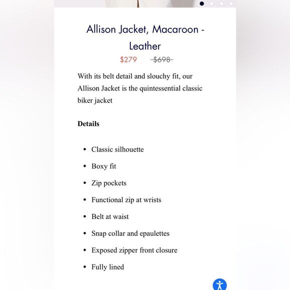 Walter Baker Allison Lamb Leather Moto Jacket Macaroon color size Medium - Picture 9 of 10